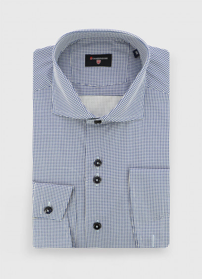 Chemise slim fit à pois Stanbridge _ Bleu pétrole à pois _ 87 - Bleu pétrole