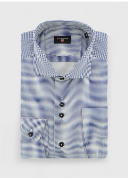 Chemise slim fit à pois Stanbridge _ Bleu pétrole à pois _ 87 - Bleu pétrole