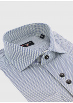 Chemise slim fit à pois Stanbridge _ Bleu pétrole à pois _ 87 - Bleu pétrole