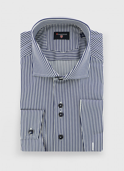 Chemise slim fit à rayures Stanbridge _ Bleu marine à rayures _ 88 - Bleu marine