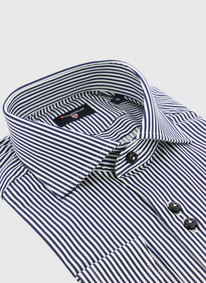 Chemise slim fit à rayures Stanbridge _ Bleu marine à rayures _ 88 - Bleu marine