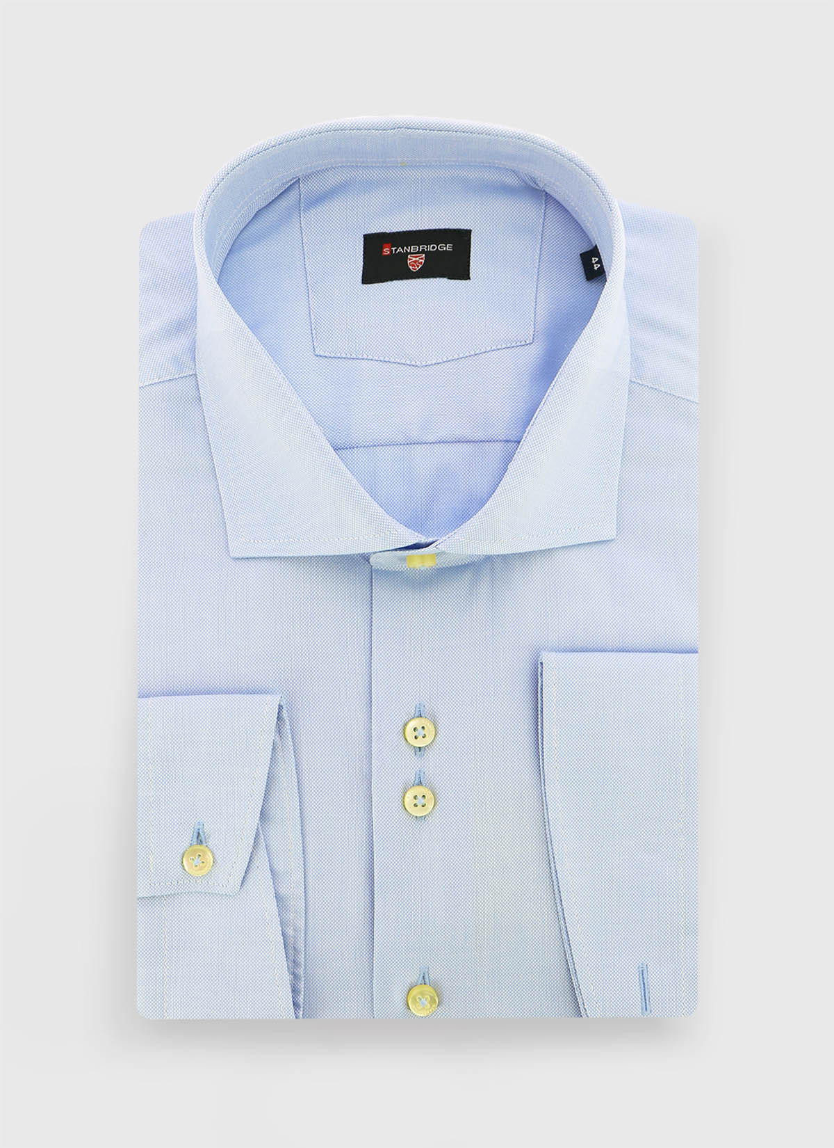 Chemise slim fit texturée Stanbridge _ Bleu pastel texturé _ 80 - Bleu Pastel