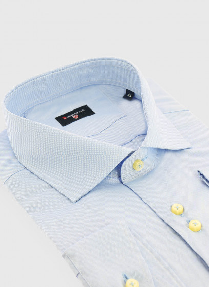 Chemise slim fit texturée Stanbridge _ Bleu pastel texturé _ 80 - Bleu Pastel