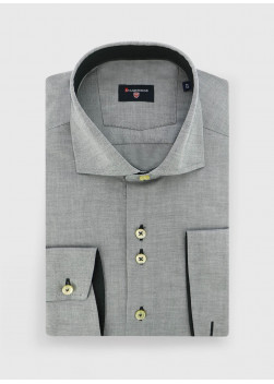 Chemise slim fit faux-uni Stanbridge _ Gris moyen faux uni _ 22 - Gris moyen