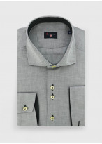 Chemise slim fit faux-uni Stanbridge _ Gris moyen faux uni _ 22 - Gris moyen