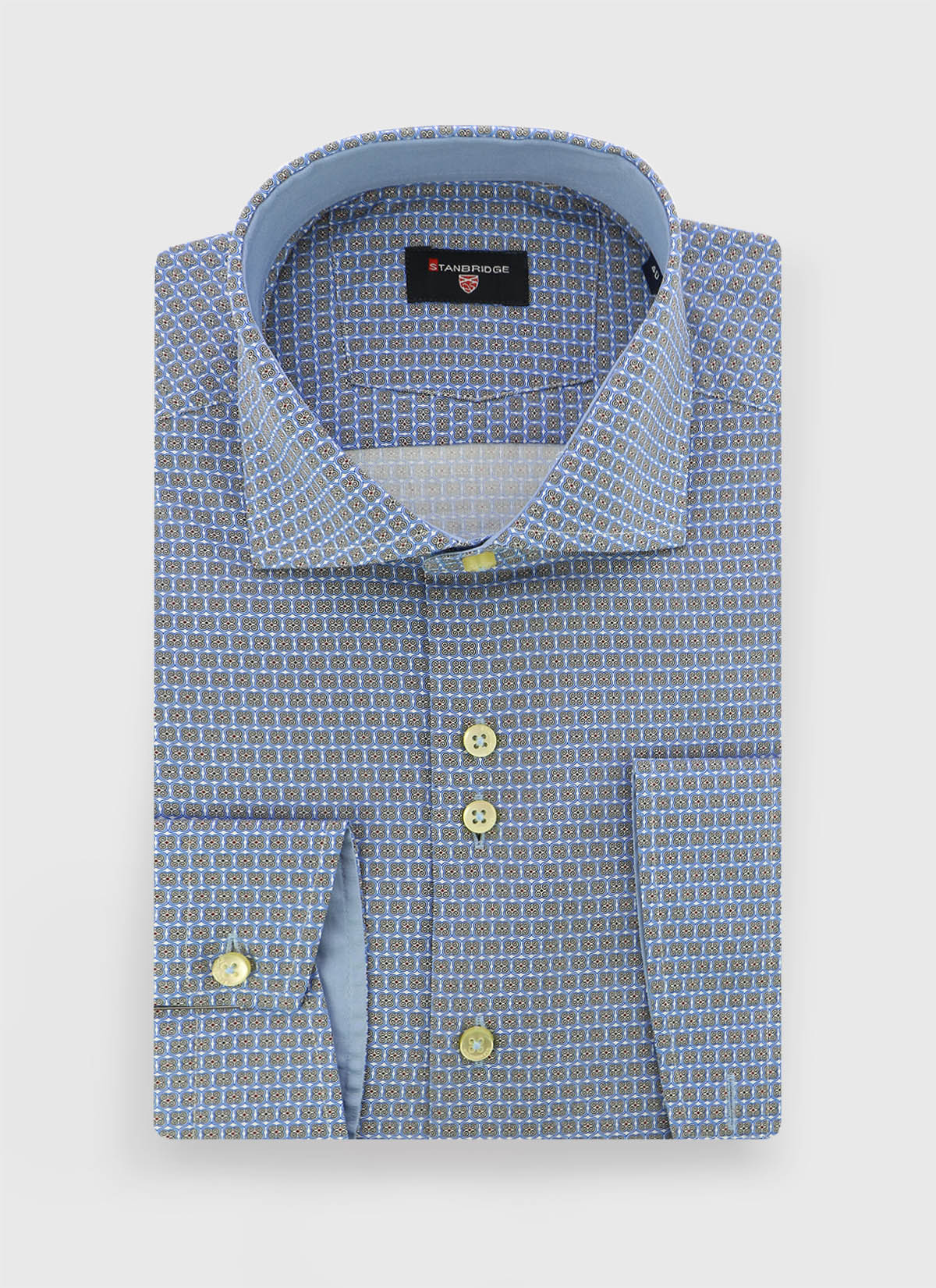 Chemise slim fit à motif fantaisie Stanbridge _ Bleu ardoise fantaisie _ 86 - Bleu ardoise