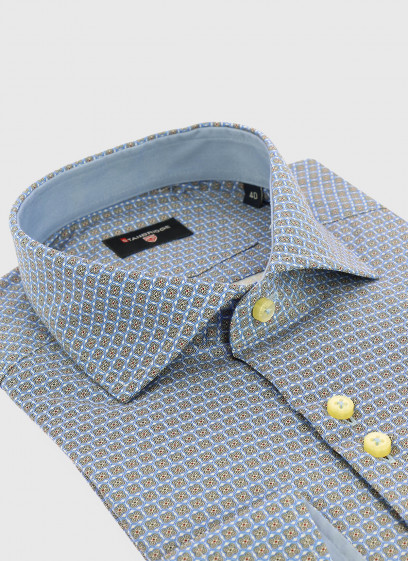 Chemise slim fit à motif fantaisie Stanbridge _ Bleu ardoise fantaisie _ 86 - Bleu ardoise