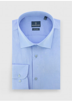 Chemise slim fit faux-uni Emmanuelle Khanh _ Bleu ciel faux uni _ 81 - Bleu ciel