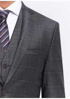Costume regular fit Emmanuelle Kahn _ Gris foncé à carreaux _ 23 - Gris foncé