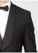 Smoking slim col châle Emmanuelle Khanh-Noir - CDCER182-NOIR2