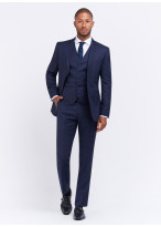 Costume trois pièces slim fit Sevenson - 88 Bleu marine à carreaux