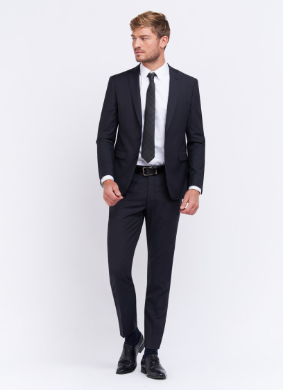 Costume slim fit Lanificio F.LLI Cerruti DAL 1881 _ Noir à rayures _ 01 - Noir