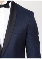 Veste de smoking slim Emmanuelle Khanh-Bleu roi - 10072-7
