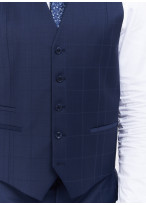 Gilet Emmanuelle Khahn _ Bleu marine à carreaux _ 88 - Bleu marine
