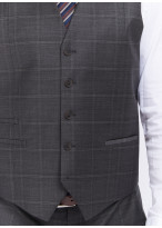 Gilet Emmanuelle Khahn _ Gris foncé à carreaux _ 23 - Gris foncé