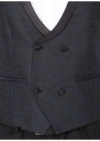 Gilet croisé col satin Emmanuelle Khanh-Marine - CDCER-183-BLUE
