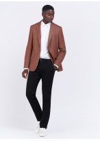 Veste slim fit texturée Charles Le Golf _ Rouge brique faux uni _ 54 - Rouge brique