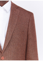 Veste slim fit texturée Charles Le Golf _ Rouge brique faux uni _ 54 - Rouge brique