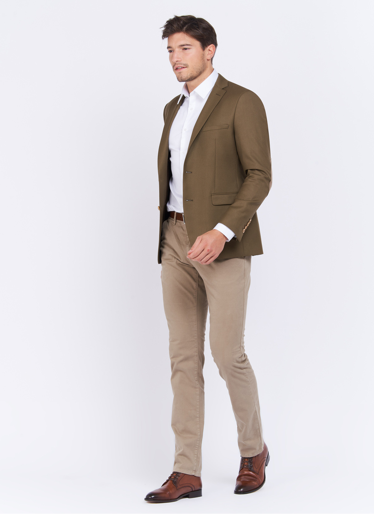 Veste business slim fit Charles Le Golf _ Brun faux uni _ 36 - Brun