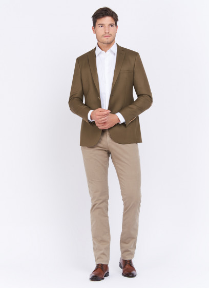 Veste business slim fit Charles Le Golf _ Brun faux uni _ 36 - Brun