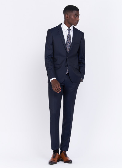 Costume slim fit Charles Le Golf _ Bleu marine faux uni _ 88 - Bleu marine