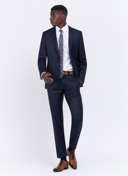 Costume slim fit Charles Le Golf _ Bleu marine faux uni _ 88 - Bleu marine