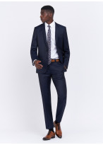 Costume slim fit Charles Le Golf _ Bleu marine faux uni _ 88 - Bleu marine
