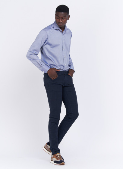 Pantalon chino à carreaux slim fit Charles Le Golf _ Bleu marine à carreaux _ 88 - Bleu marine