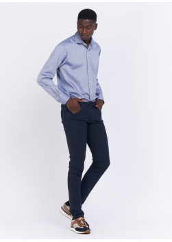 Pantalon chino à carreaux slim fit Charles Le Golf _ Bleu marine à carreaux _ 88 - Bleu marine
