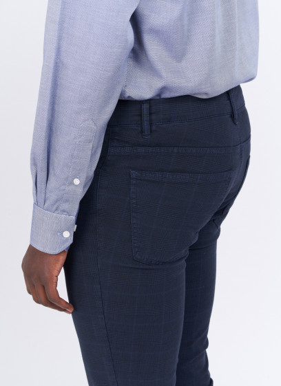 Pantalon chino à carreaux slim fit Charles Le Golf _ Bleu marine à carreaux _ 88 - Bleu marine