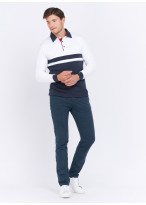 Polos tricolore manches longues Charles Le Golf _ Blanc tricolore _ 10 - Blanc
