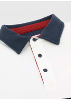 Polos tricolore manches longues Charles Le Golf _ Blanc tricolore _ 10 - Blanc