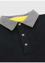 Polos tricolore manches longues Charles Le Golf _ Noir tricolore _ 01 - Noir