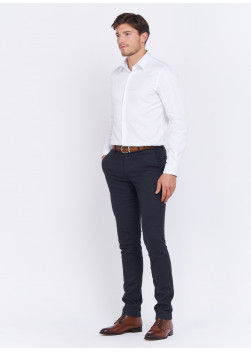 Pantalon chino piqué coton slim fit Charles Le Golf _ Bleu marine faux uni _ 88 - Bleu marine