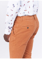 Pantalon chino piqué coton slim fit Charles Le Golf _ Abricot faux uni _ 46 - Abricot