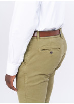 Pantalon chino piqué coton slim fit Charles Le Golf _ Vert olive faux uni _ 92 - Vert olive