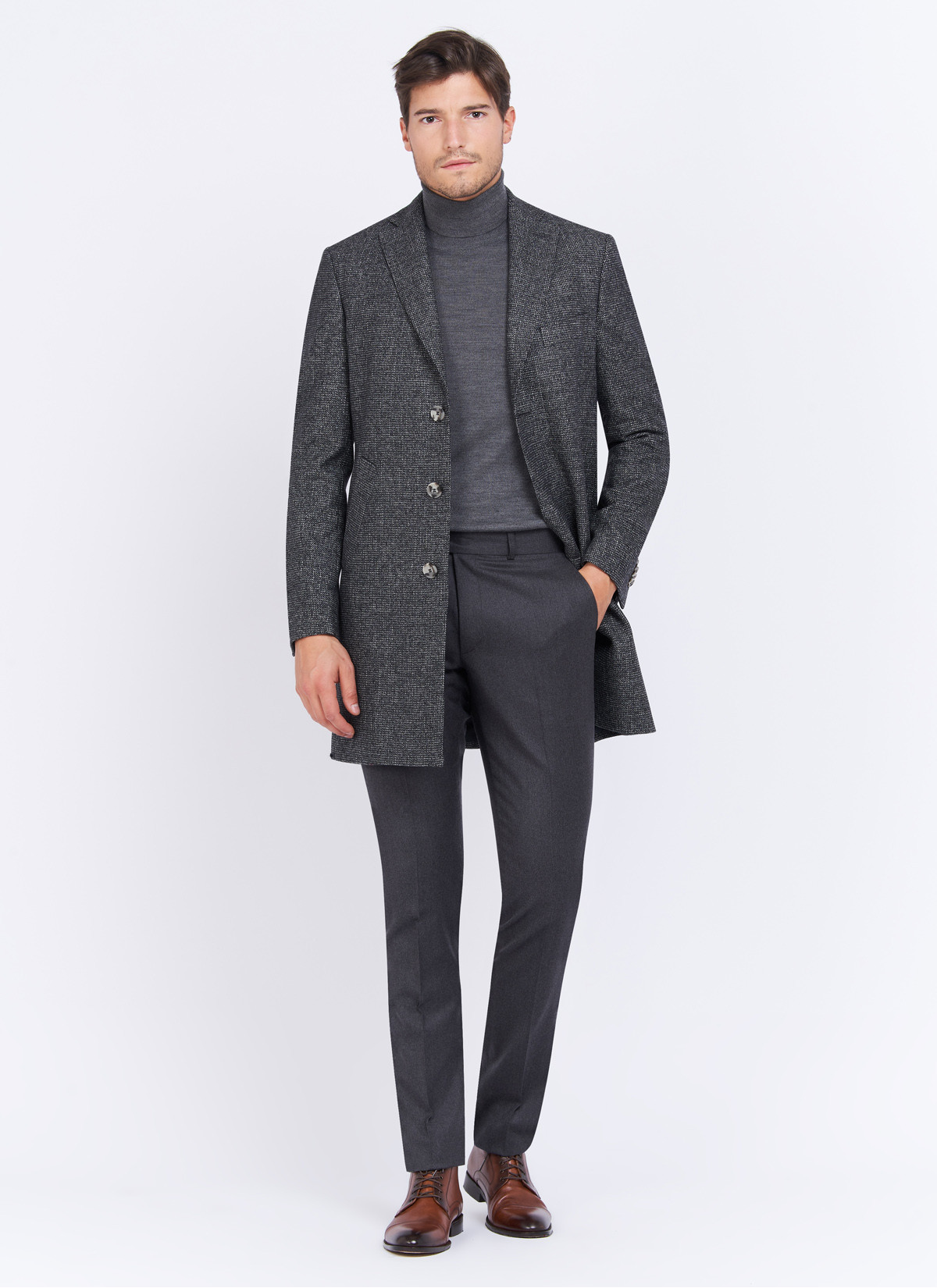 Manteau Charles Le Golf _ Gris foncé faux uni _ 23 - Gris foncé