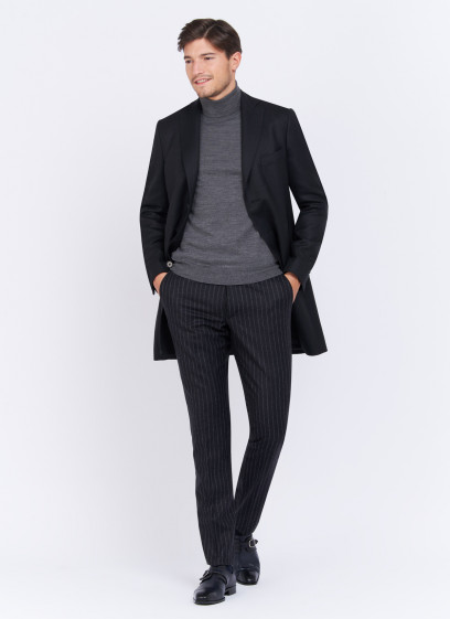 Manteau Charles Le Golf _ Noir faux uni _ 01 - Noir
