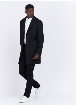 Manteau Charles Le Golf _ Noir à rayures _ 01 - Noir