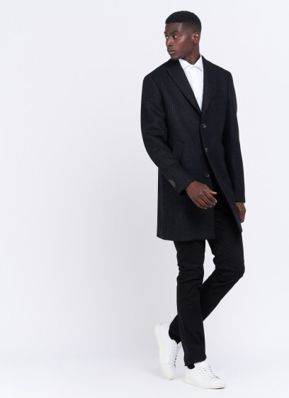 Manteau Charles Le Golf _ Noir à rayures _ 01 - Noir