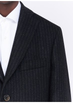 Manteau Charles Le Golf _ Noir à rayures _ 01 - Noir