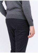 Pantalon slim fit en laine Charles Le Golf _ Gris anthracite à rayures _ 24 - Gris anthracite