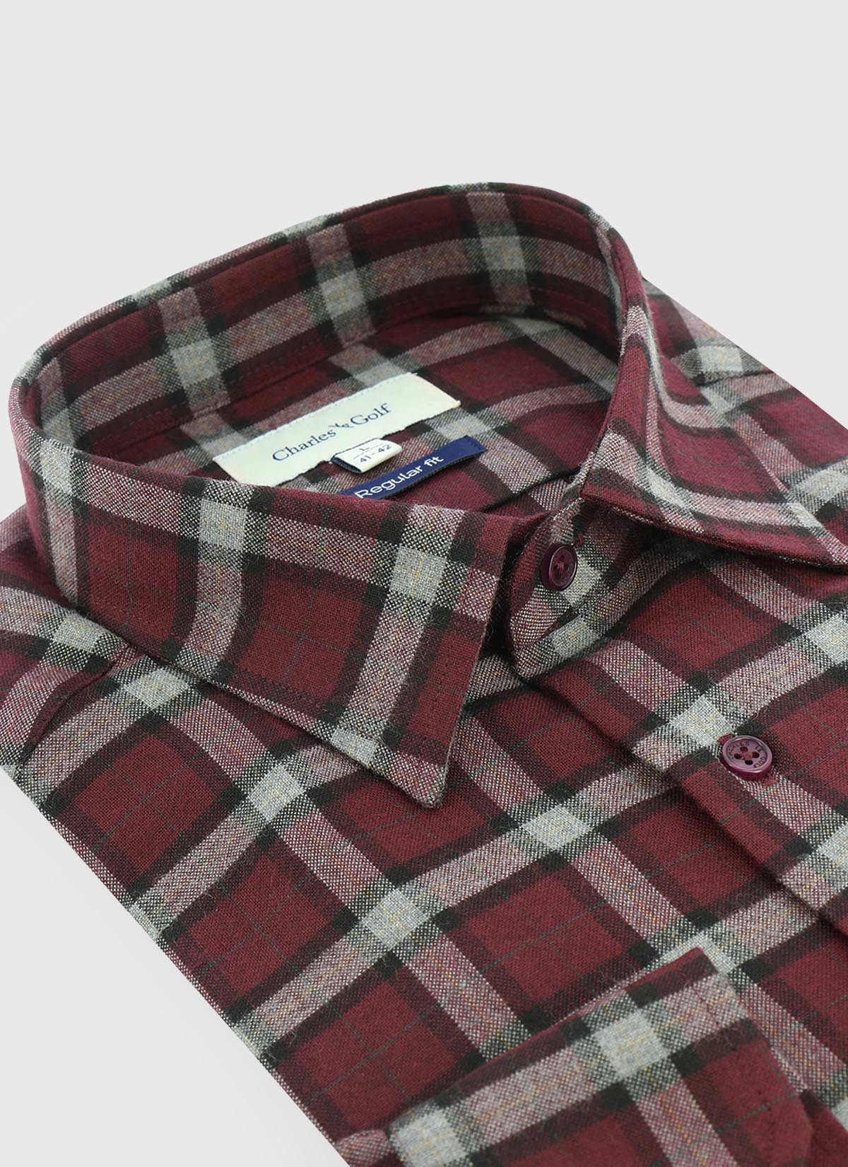 Checked regular fit shirt by Charles Le Golf