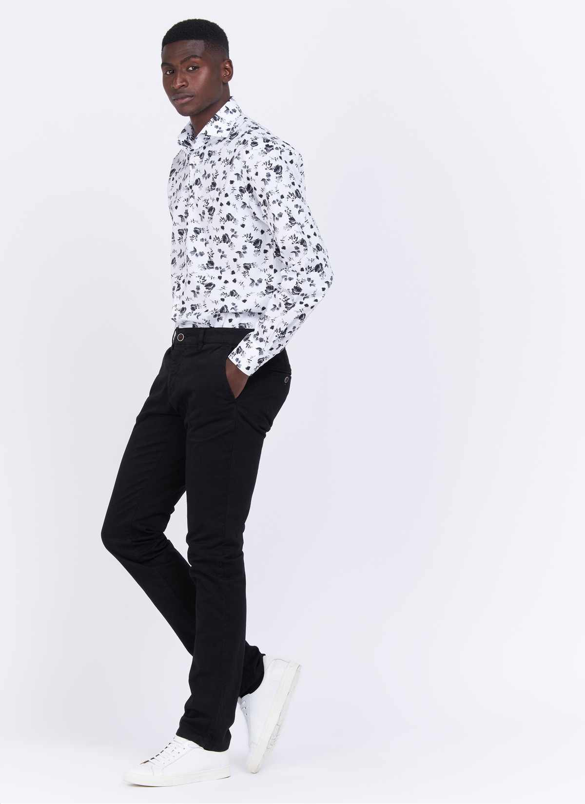 Chemise regular fit à motifs Charles Le Golf _ Blanc à fleurs _ 10 - Blanc