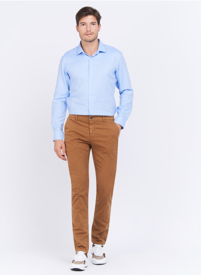 Chemise slim fit texturée Charles Le Golf _ Bleu pastel à motifs _ 80 - Bleu Pastel