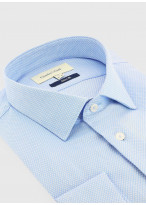Chemise slim fit texturée Charles Le Golf _ Bleu pastel à motifs _ 80 - Bleu Pastel