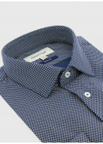 Chemise slim fit à pois Charles Le Golf _ Bleu pétrole à pois _ 87 - Bleu pétrole
