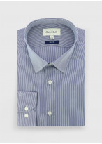 Slim fit striped shirt by Charles Le Golf _  Striped slate blue _ 86 - Slate blue
