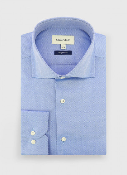 Chemise regular fit Charles Le Golf _ Bleu ciel faux uni _ 81 - Bleu ciel