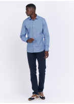 Chemise slim fit à motif fleuri Charles Le Golf _ Bleu ardoise à fleurs _ 81 - Bleu ciel